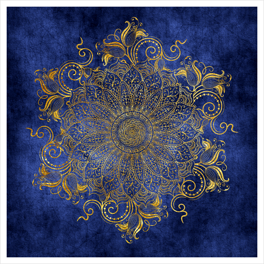 Mandala - Ocean Art Print by aleibanez