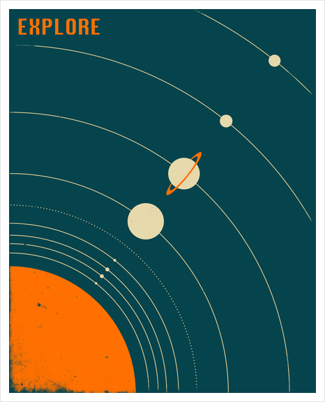 SOLAR SYSTEM - BLUE Art Print by Jazzberry Blue