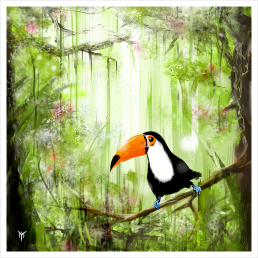 tucan forest Art Print by martinskowsky