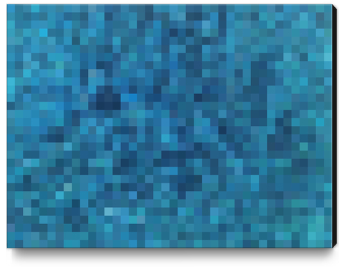 blue geometric square pixel pattern abstract background Canvas Print by Timmy333