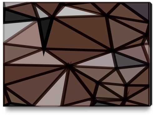 geometric triangle polygon pattern abstract in brown and black Canvas Print by Timmy333