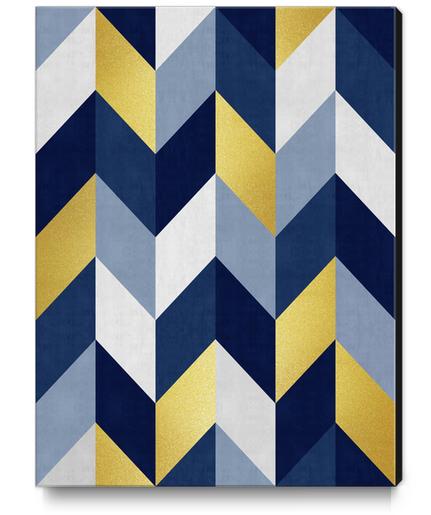 Geometric and golden chevron Canvas Print by Vitor Costa