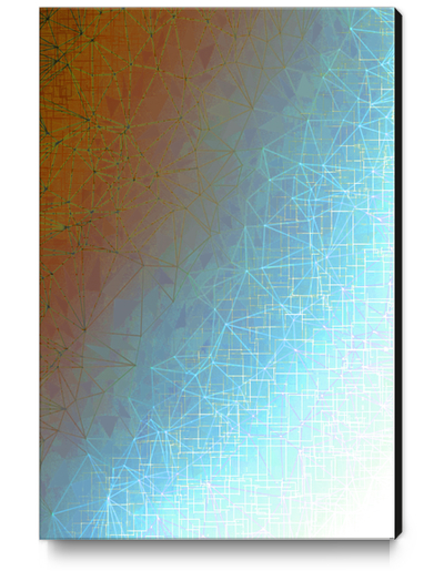 fractal graphic design geometric line pattern abstract background in blue brown Canvas Print by Timmy333