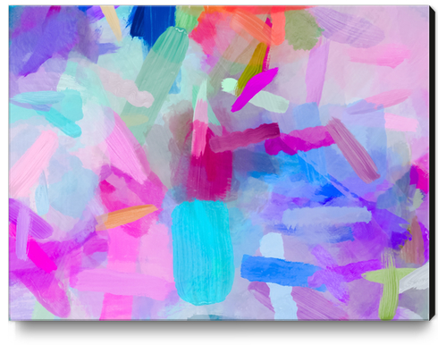 splash painting texture abstract background in pink blue purple Canvas Print by Timmy333