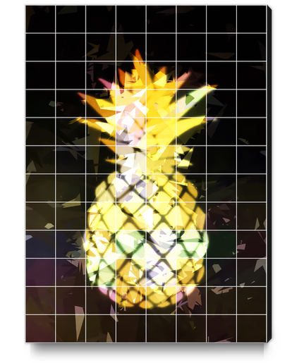 yellow pineapple with geometric triangle pattern abstract  Canvas Print by Timmy333