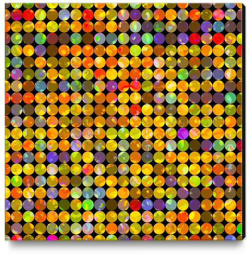 colorful geometric circle pattern abstract in orange yellow blue red Canvas Print by Timmy333