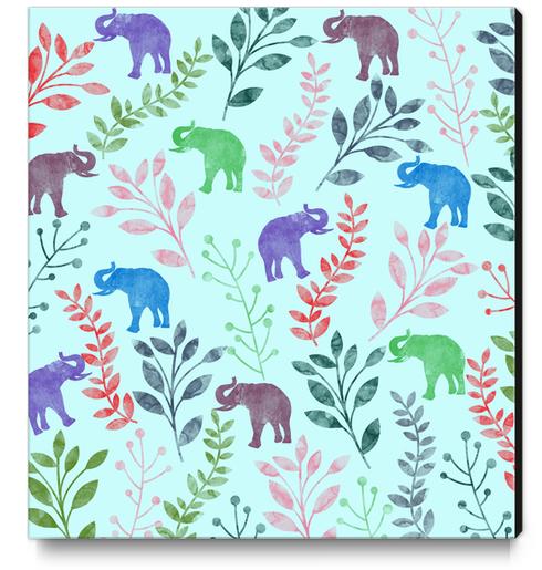 Floral and Elephant X 0.2 Canvas Print by Amir Faysal