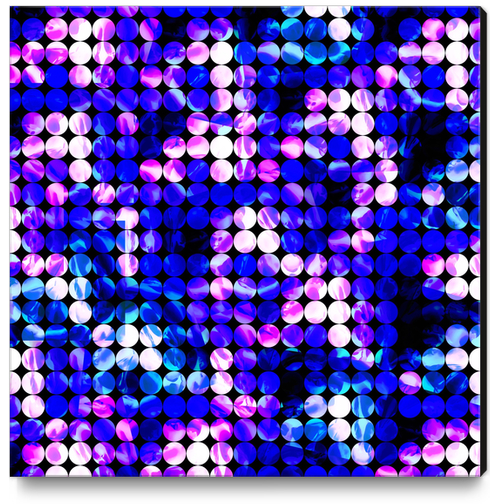 circle pattern abstract background with splash painting abstract in blue and pink Canvas Print by Timmy333