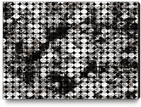 vintage psychedelic circle pattern painting abstract background in black and white Canvas Print by Timmy333