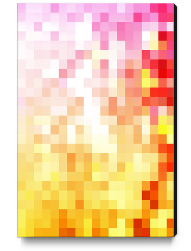 graphic design geometric pixel square pattern abstract background in pink red orange Canvas Print by Timmy333