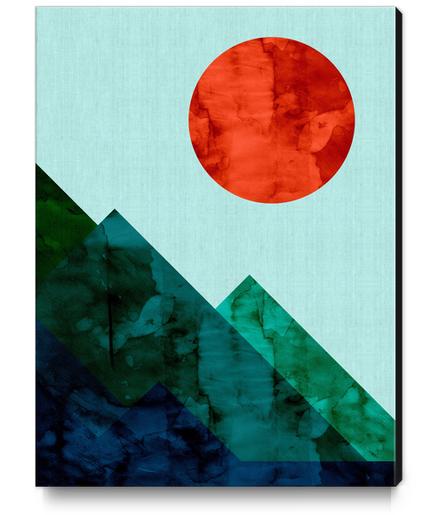 Geometric landscape watercolor III Canvas Print by Vitor Costa