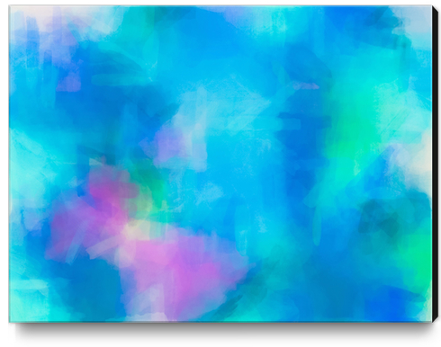 splash painting texture abstract background in blue and pink Canvas Print by Timmy333