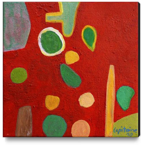 Scattered Things over Red  Canvas Print by Heidi Capitaine