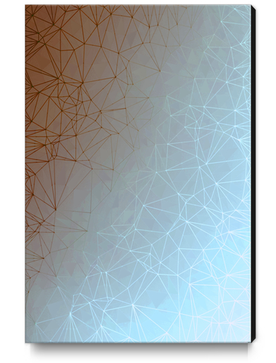 fractal graphic design geometric line pattern abstract background in blue brown Canvas Print by Timmy333