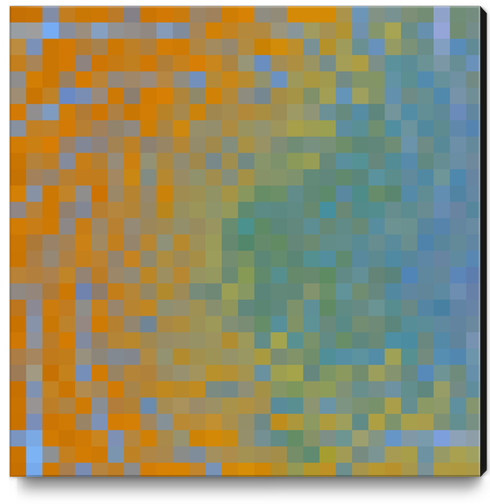 graphic design geometric pixel square pattern abstract in blue orange Canvas Print by Timmy333