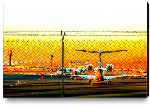 Sunset sky over at the Las Vegas airport, USA Canvas Print by Timmy333