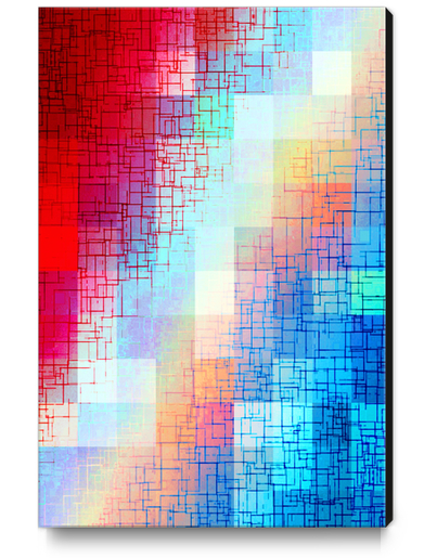 geometric pixel square pattern abstract background in red blue Canvas Print by Timmy333