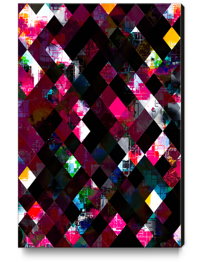 pink geometric pixel square pattern abstract art background Canvas Print by Timmy333