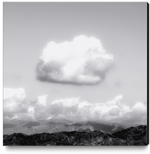 mountain with cloudy sky in Los Angeles USA in black and white Canvas Print by Timmy333