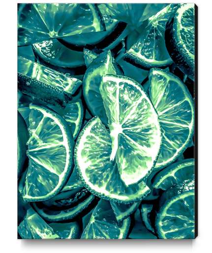 closeup slices of lime background Canvas Print by Timmy333