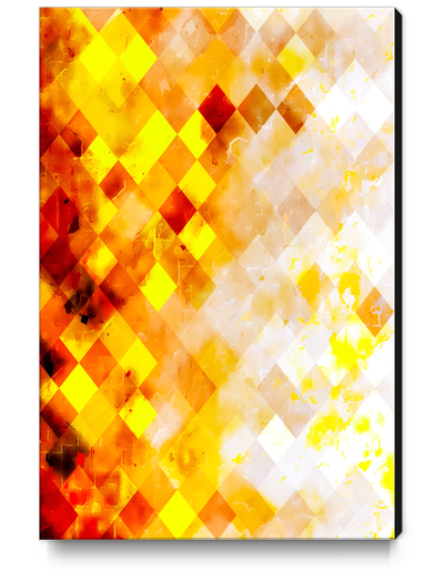 geometric pixel square pattern abstract background in brown yellow Canvas Print by Timmy333