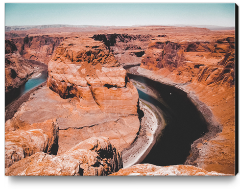 Closeup Horseshoe Bend and river in Arizona USA Canvas Print by Timmy333