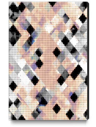 geometric pixel square pattern abstract background in brown Canvas Print by Timmy333