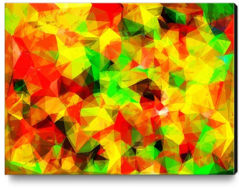 geometric triangle pattern abstract background in yellow green red Canvas Print by Timmy333