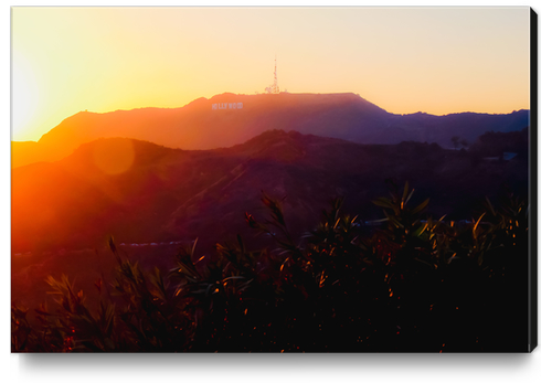 Summer sunset light at Hollywood Sign Los Angeles California USA Canvas Print by Timmy333