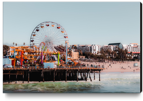 colorful ferris wheel at Santa Monica pier California USA Canvas Print by Timmy333