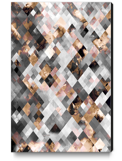 geometric square pixel pattern abstract art background in brown Canvas Print by Timmy333