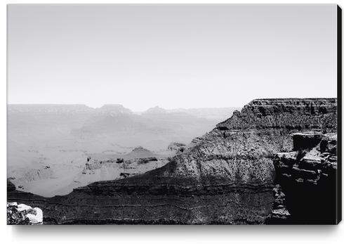 Desert at Grand Canyon national park Arizona USA in black and white Canvas Print by Timmy333