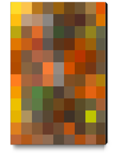 graphic design pixel geometric square pattern abstract background in orange brown yellow Canvas Print by Timmy333