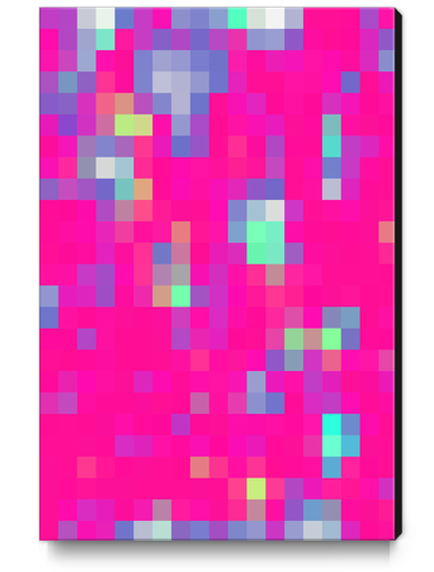 geometric pixel square pattern abstract background in pink blue Canvas Print by Timmy333