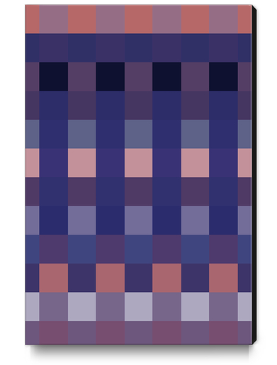 symmetry art graphic design pixel geometric square pattern abstract background in blue brown Canvas Print by Timmy333