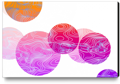 colorful geometric circle abstract background in pink purple orange Canvas Print by Timmy333