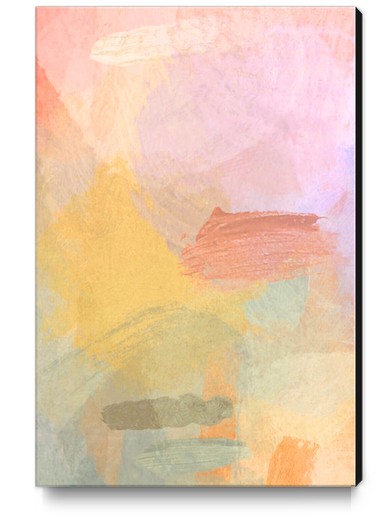 abstract splatter brush stroke painting texture background in pink yellow Canvas Print by Timmy333