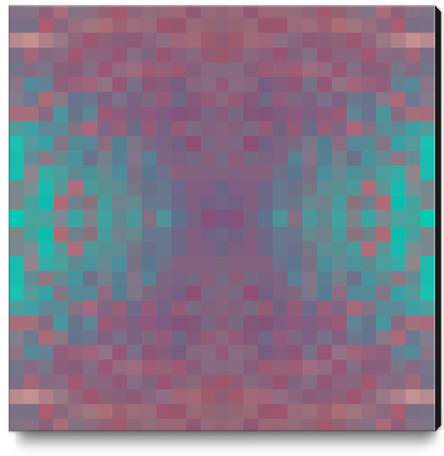 geometric symmetry art pixel square pattern abstract background in pink blue Canvas Print by Timmy333