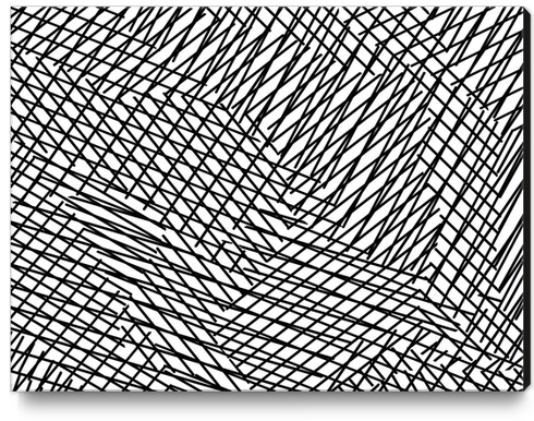 geometric line pattern abstract background in black and white Canvas Print by Timmy333