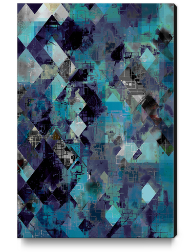 graphic design pixel geometric square pattern abstract background in blue Canvas Print by Timmy333