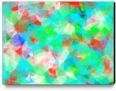 geometric triangle pattern abstract background in blue green orange Canvas Print by Timmy333