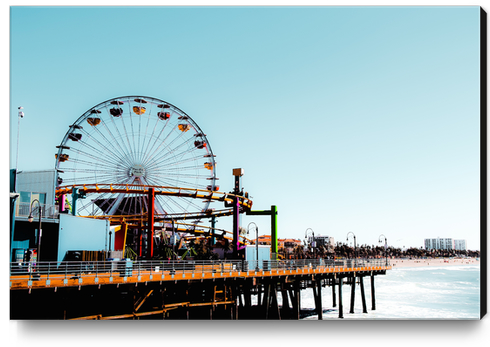 Ferris wheel at Santa Monica pier California USA  Canvas Print by Timmy333