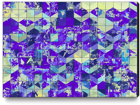 geometric square and triangle pattern abstract in purple and blue Canvas Print by Timmy333