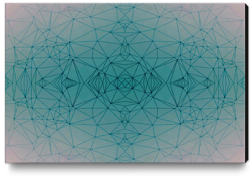 fractal graphic design geometric symmetry line pattern abstract background in blue Canvas Print by Timmy333