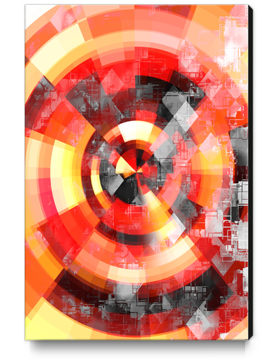 graphic design geometric circle pattern abstract background in red brown yellow Canvas Print by Timmy333