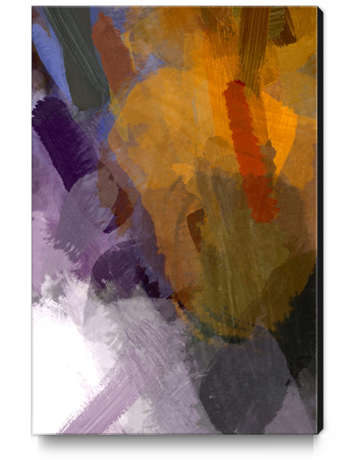 abstract splatter brush stroke painting texture background in yellow brown purple Canvas Print by Timmy333