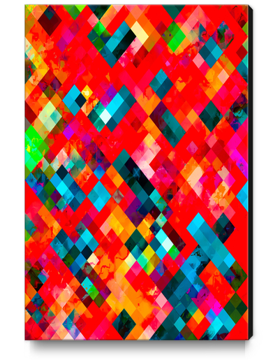 geometric pixel square pattern abstract background in red blue Canvas Print by Timmy333