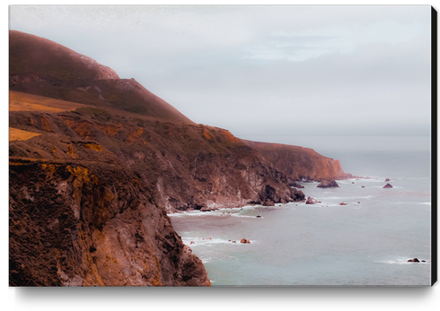 Mountain with ocean view at Bixby Creek Bridge, Big Sur, California, USA Canvas Print by Timmy333