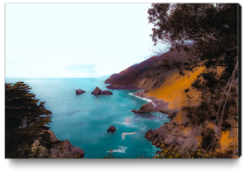 mountains with coastal scenic at Big Sur, highway 1, California, USA Canvas Print by Timmy333