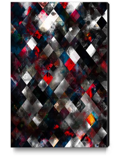 geometric pixel square pattern abstract background in red blue Canvas Print by Timmy333